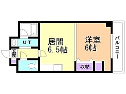 ターフサイド桑園 1DKの間取図画像