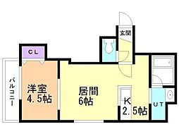 ル・エスト5 1LDKの間取図画像