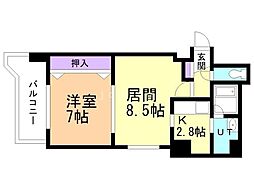デュアンジュ北円山 1LDKの間取図画像