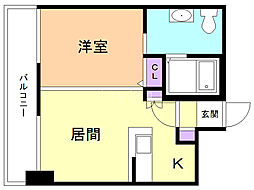 TEADA北4条 1LDKの間取図画像