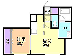 コションロズ 1LDKの間取図画像