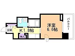 レジディア南一条 1Kの間取図画像