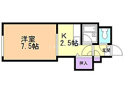 ジュオ山鼻 1Kの間取図画像