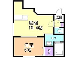セブンスコート円山 1LDKの間取図画像