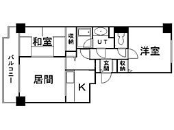 パシフィック近代美術館前 2LDKの間取図画像
