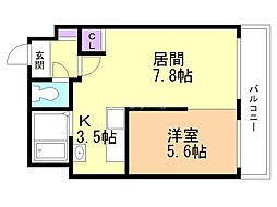 ハイム神原 1LDKの間取図画像