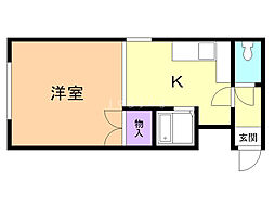 メゾンエスポアール 1DKの間取図画像