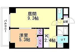 エステラ南3条館A 1LDKの間取図画像