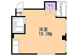 エステート札幌 ワンルームの間取図画像