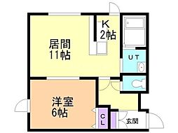 リトルポケット 1LDKの間取図画像