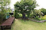 広いお庭は使い方様々です。夏には子供用のプールも広げられますね。