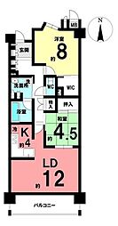 アルバックス幸田相見駅前 2LDKの間取図画像