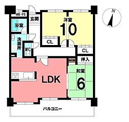 アリア33レジデンス 2LDKの間取図画像