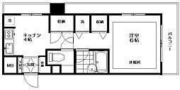 グランコピエ大井町 11階1Kの間取り
