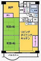 津田沼ハイツ 2SLDKの間取図画像