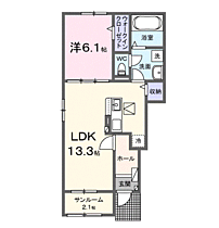 クエルクス 101 ｜ 埼玉県熊谷市原島字市ノ井1067-1、-5（賃貸アパート1LDK・1階・50.01㎡） その2