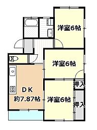 コーポ関根 3LDKの間取図画像
