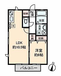 エクセルコート 1LDKの間取図画像