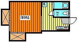 AKハイツ 1Kの間取図画像