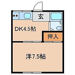 コーポみちのく 1DKの間取図画像