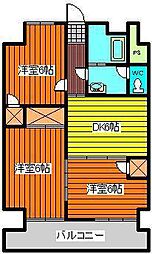 山王9Kビル 3DKの間取図画像