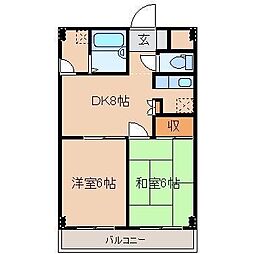 グランドメゾン秋田 2DKの間取図画像