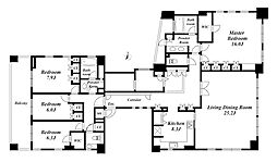 ザ・ドチェスター南麻布 4LDKの間取図画像