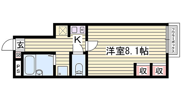 レオパレスゴールドリバー 106｜兵庫県姫路市香寺町香呂(賃貸アパート1K・1階・23.71㎡)の写真 その2