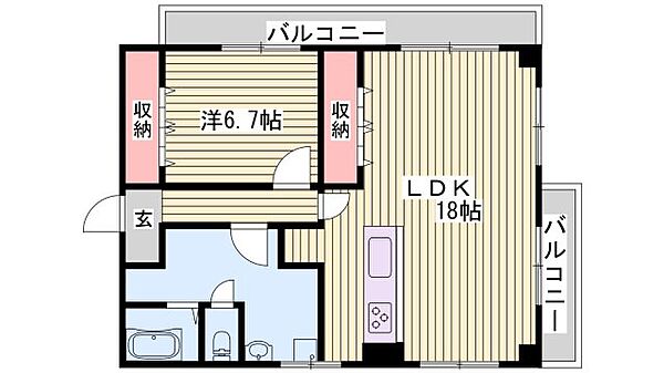 コーポラスエル ｜兵庫県姫路市神子岡前1丁目(賃貸マンション1LDK・4階・48.00㎡)の写真 その2