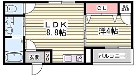 サントークII  ｜ 兵庫県姫路市飾磨区三宅1丁目（賃貸アパート1LDK・2階・30.69㎡） その2