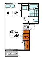 コーポ有明  ｜ 兵庫県姫路市砥堀（賃貸アパート1K・2階・25.25㎡） その2