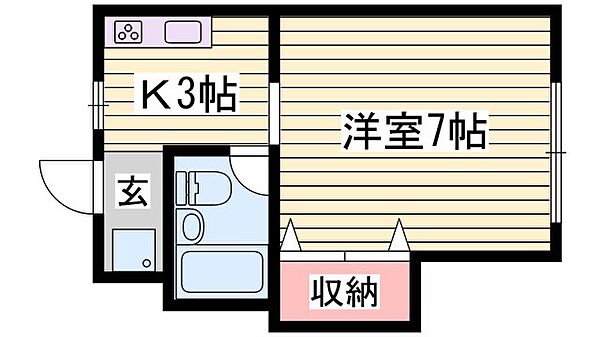 コーポ西中島 ｜兵庫県姫路市西中島(賃貸アパート1K・1階・21.26㎡)の写真 その2