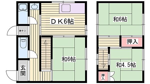 矢内貸家 D棟 ｜兵庫県姫路市城北新町1丁目(賃貸一戸建3DK・1階・57.00㎡)の写真 その1