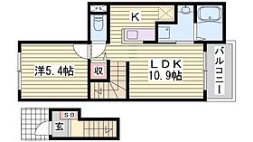 Ｋ＆ＹIII  ｜ 兵庫県姫路市北平野1丁目9番26号（賃貸アパート1LDK・2階・41.27㎡） その2