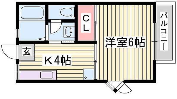 セフィラ北平野 ｜兵庫県姫路市北平野5丁目(賃貸アパート1DK・2階・24.30㎡)の写真 その2