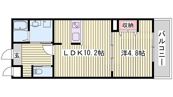 メゾンコンフォール ｜兵庫県姫路市飾磨区西浜町1丁目(賃貸マンション1LDK・1階・41.35㎡)の写真 その2