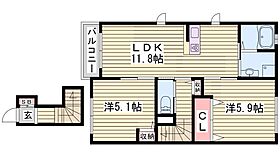 シャーメゾン荒川B棟  ｜ 兵庫県姫路市井ノ口（賃貸アパート2LDK・2階・55.67㎡） その2