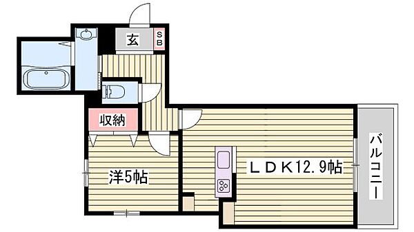 ル　ソレイユ ｜兵庫県姫路市北条口4丁目(賃貸マンション1LDK・3階・47.86㎡)の写真 その2