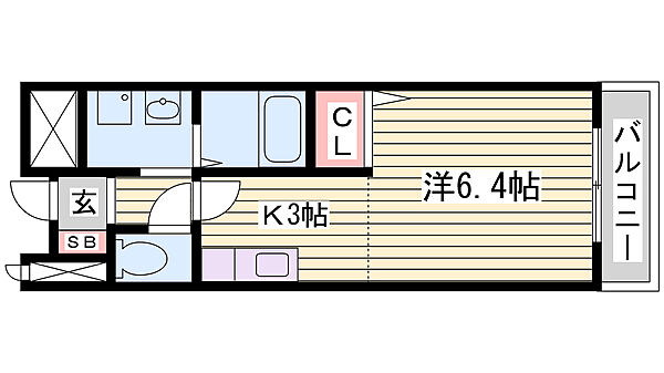 リバーサイドヴィレッジ ｜兵庫県姫路市飾磨区加茂(賃貸アパート1R・2階・25.25㎡)の写真 その2