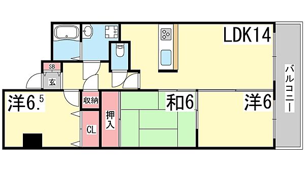 ハーモニー三幸I ｜兵庫県姫路市白浜町(賃貸マンション3LDK・4階・70.81㎡)の写真 その2