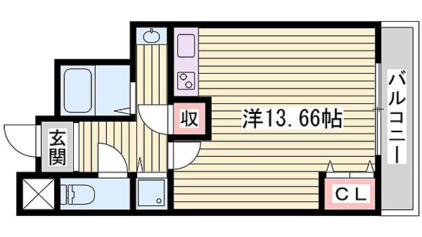 ウイングス神姫 ｜兵庫県姫路市北条(賃貸マンション1R・2階・34.61㎡)の写真 その2