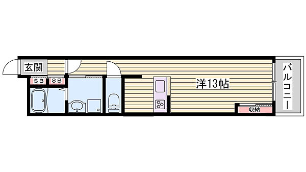 キャッスルコート神田町 ｜兵庫県姫路市神田町2丁目(賃貸マンション1R・7階・36.97㎡)の写真 その2