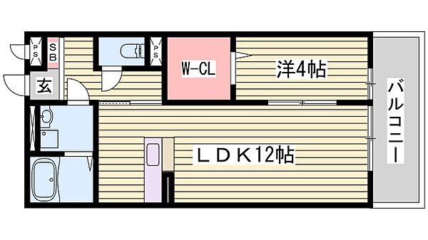 フィグガーデン ｜兵庫県姫路市飾磨区玉地1丁目(賃貸アパート1LDK・1階・41.67㎡)の写真 その2