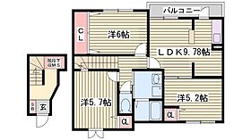 エスポワールY’ｓ  ｜ 兵庫県姫路市仁豊野（賃貸アパート3LDK・2階・63.76㎡） その2