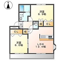 ロイヤルコート　テラ  ｜ 兵庫県加東市上中1丁目（賃貸アパート2LDK・2階・59.40㎡） その2