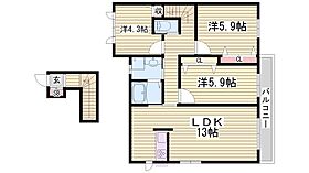 クラヴィエ南町ノ坪Ｄ  ｜ 兵庫県姫路市町坪南町（賃貸アパート3LDK・2階・72.32㎡） その2