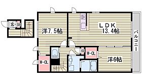 テネラメンテ　Ｂ棟  ｜ 兵庫県姫路市余部区下余部（賃貸アパート2LDK・2階・69.73㎡） その2