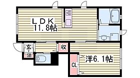 シャーメゾン荒川A棟  ｜ 兵庫県姫路市井ノ口（賃貸アパート1LDK・1階・44.58㎡） その2