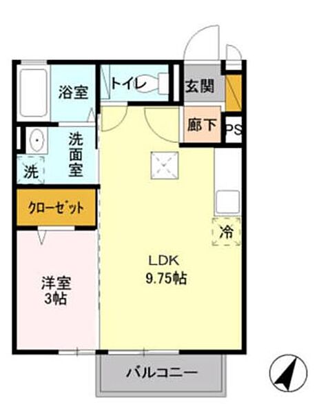 神奈川県座間市相武台2丁目(賃貸アパート1LDK・1階・32.18㎡)の写真 その2