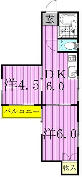 エメラルドハイム平和台 303｜千葉県流山市大字西平井(賃貸マンション2DK・3階・35.00㎡)の写真 その2